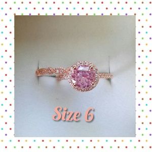2 CT 14K Rose Gold Morganite Bridal Set